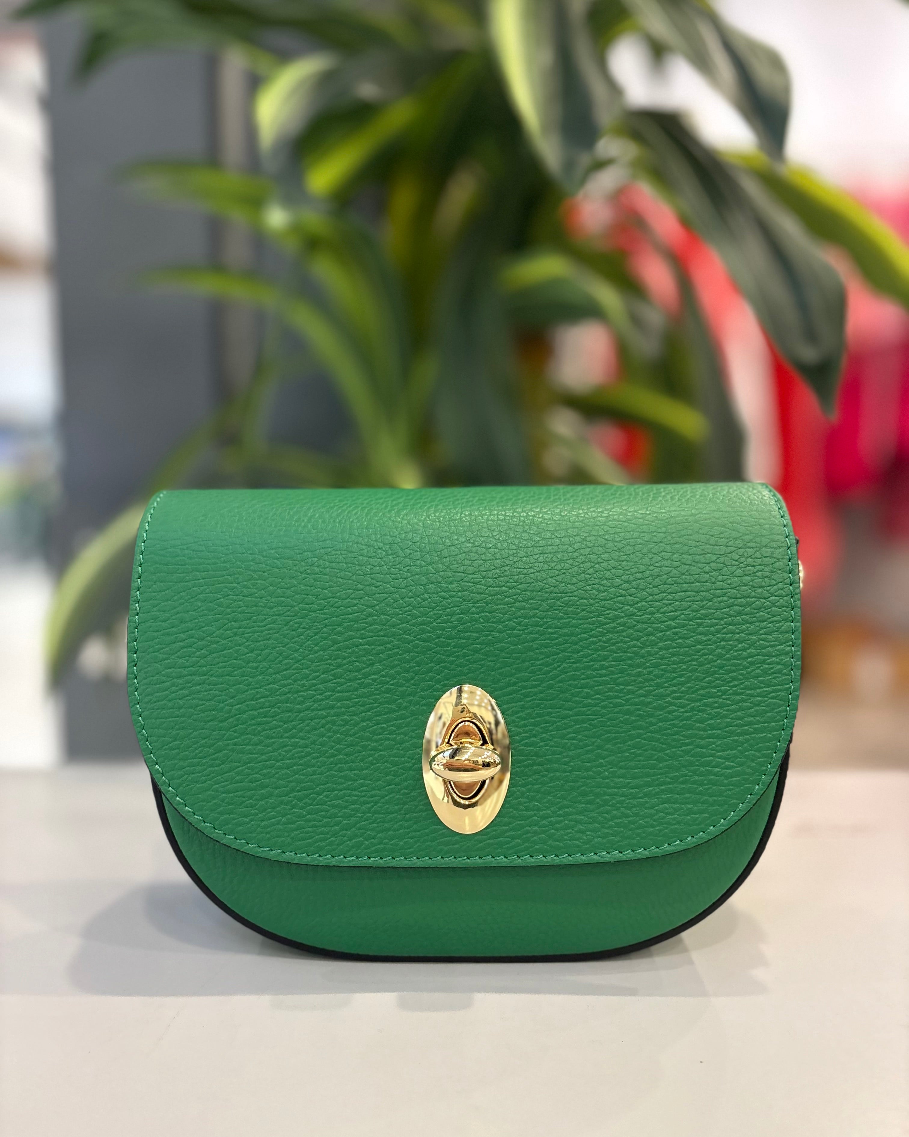 Puglia Leather Saddle Bag - Green
