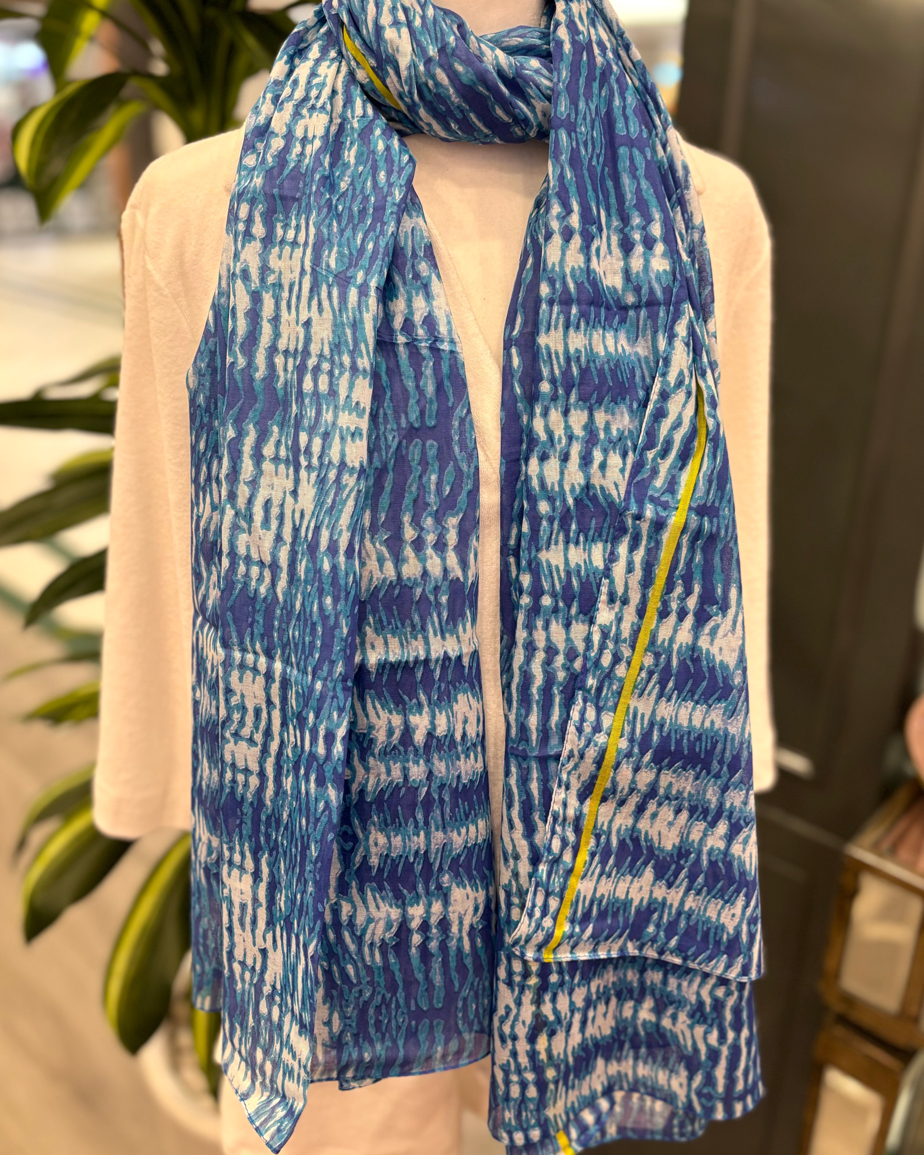Blue Tie Dye Scarf