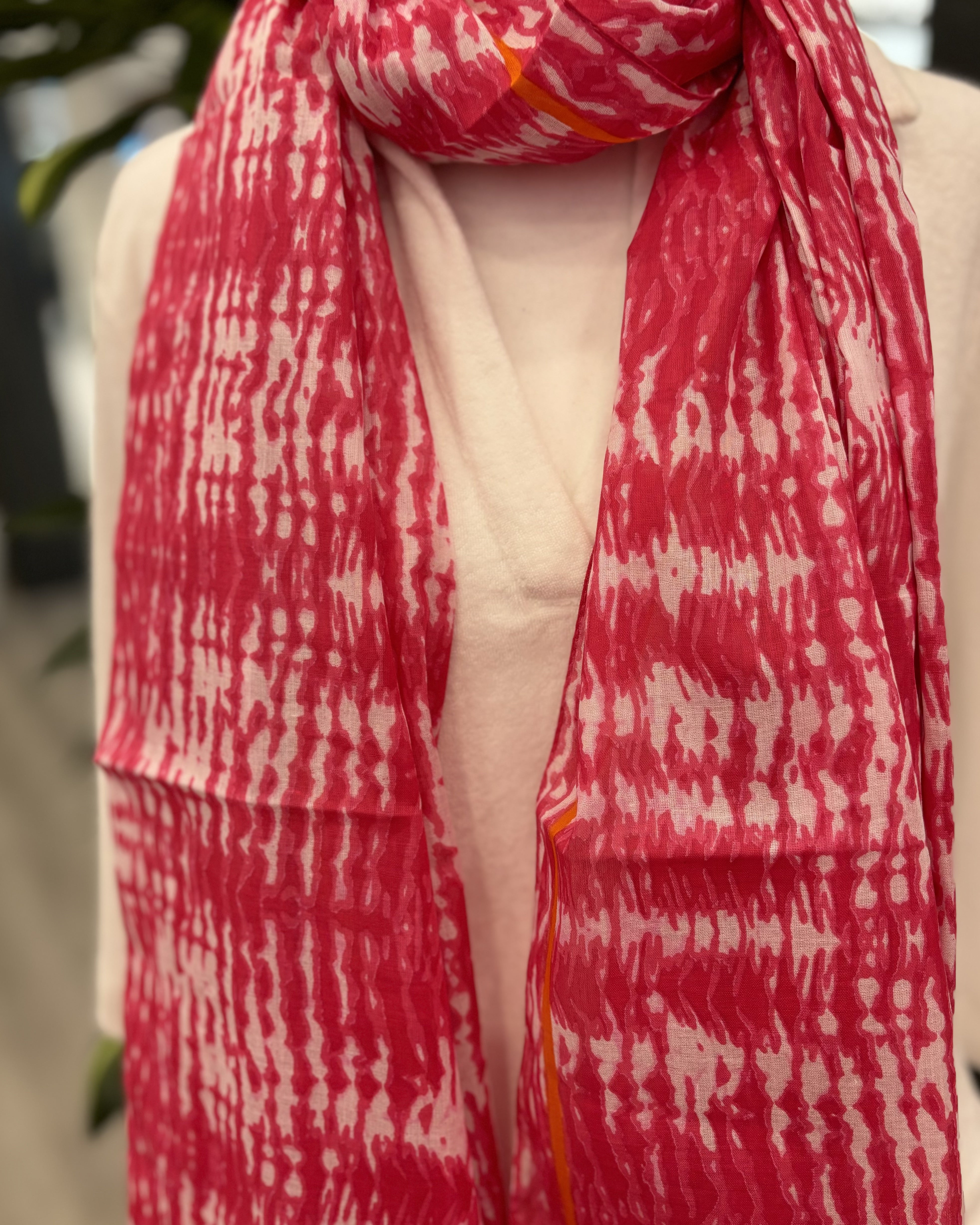Hot Pink Tie Dye Scarf