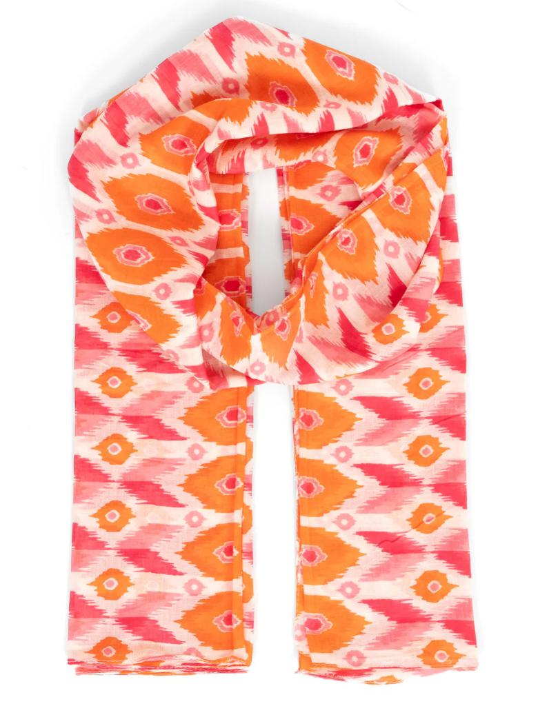 Pink/Orange Ikat Scarf
