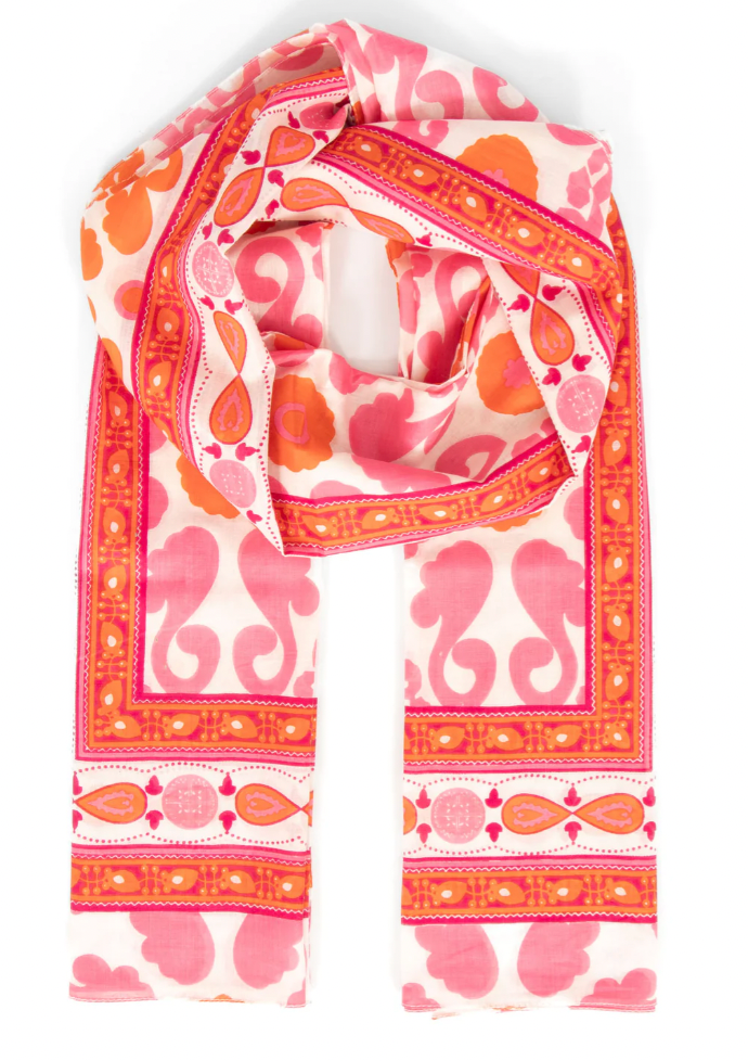 Pink/Orange Flower Scarf