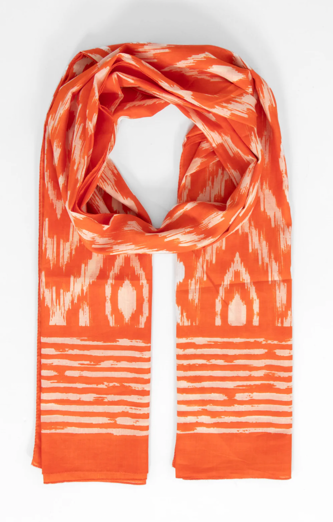 Orange Aztec Scarf