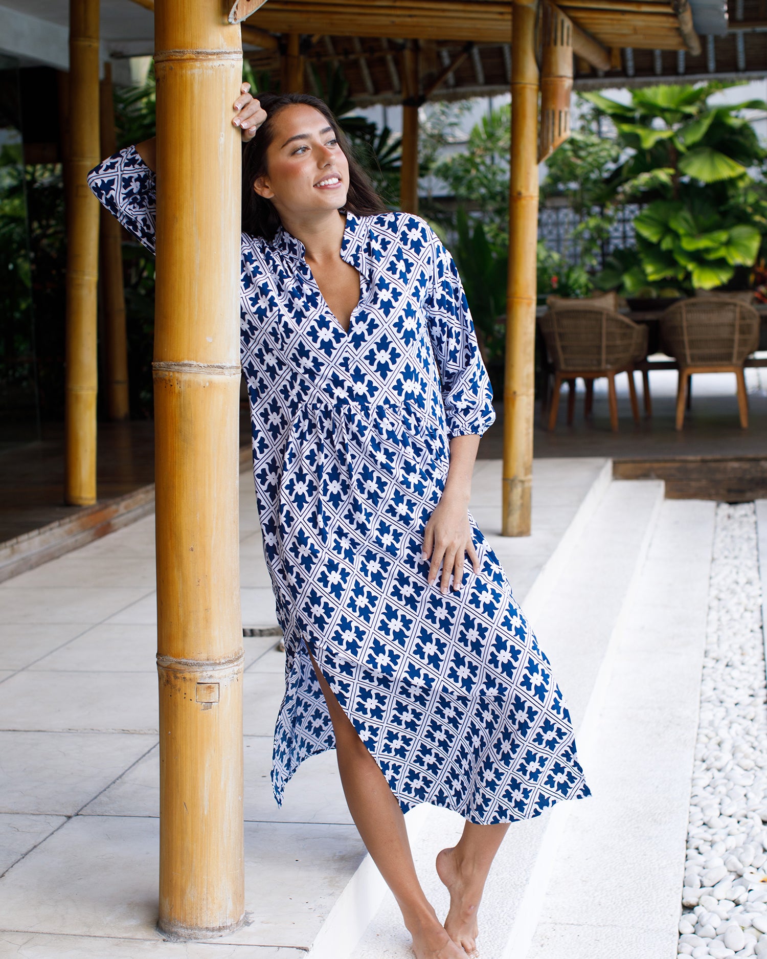 Sicily Dress - Navy Regency