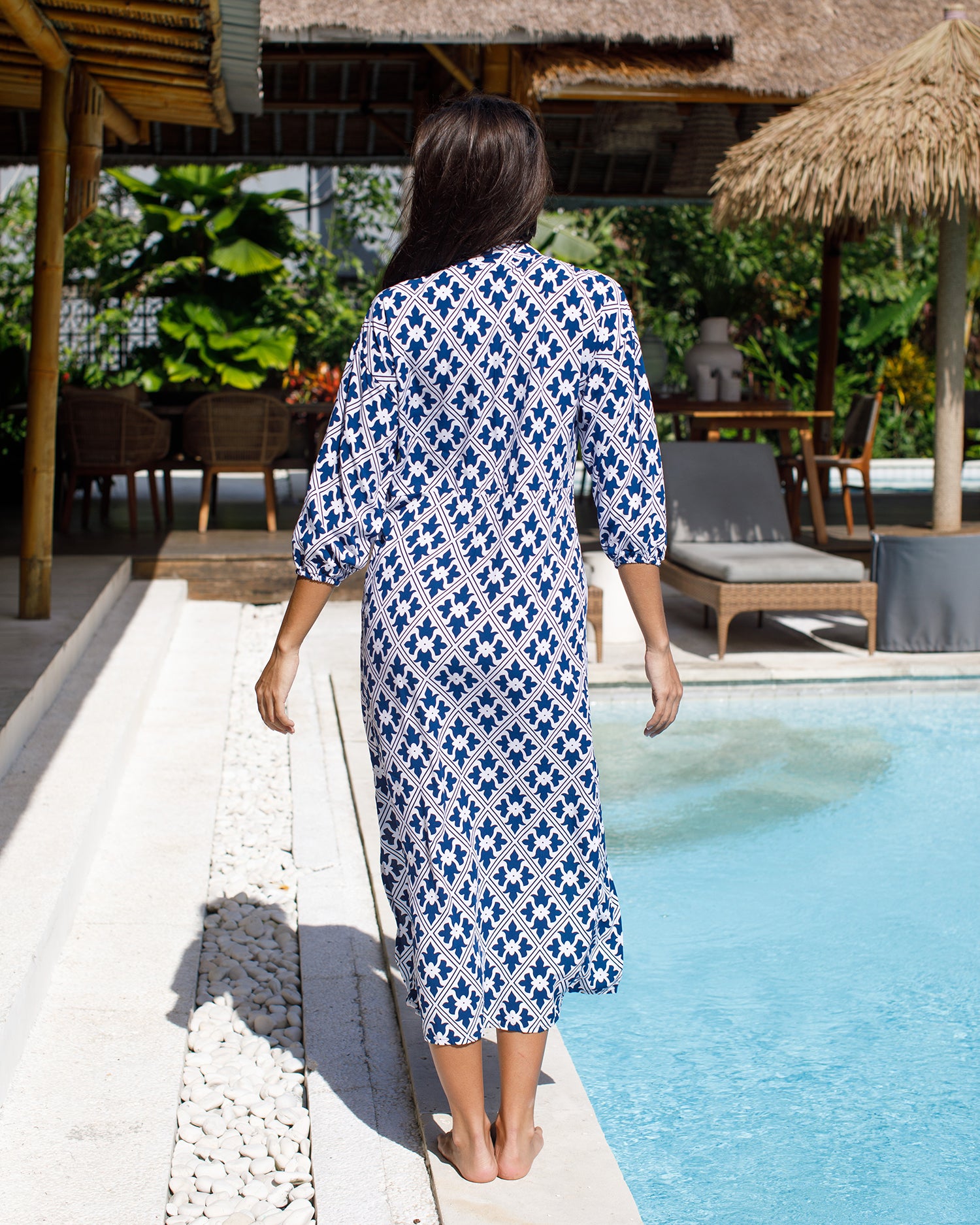 Sicily Dress - Navy Regency