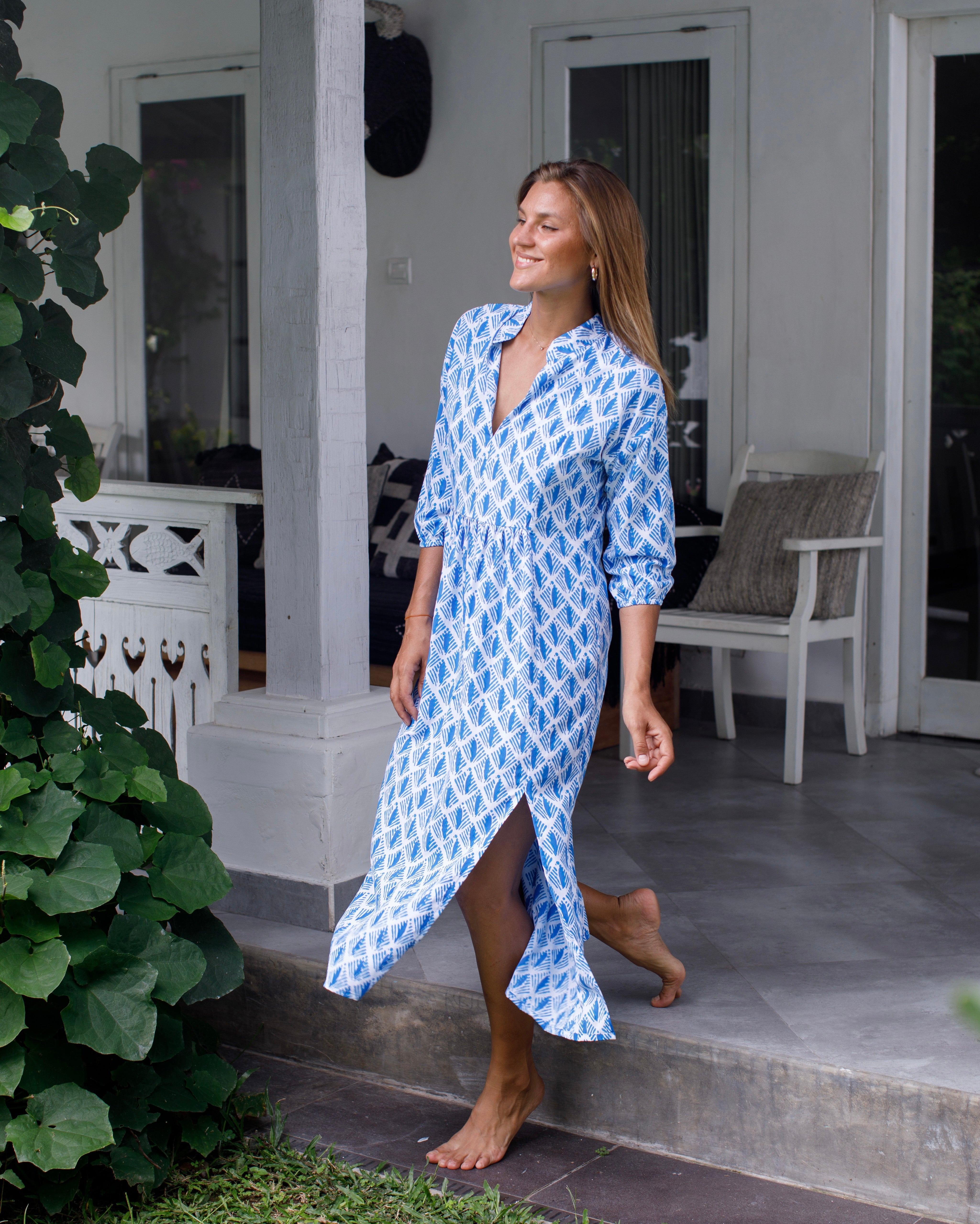 Sicily Dress - Malibu Blue Arrow
