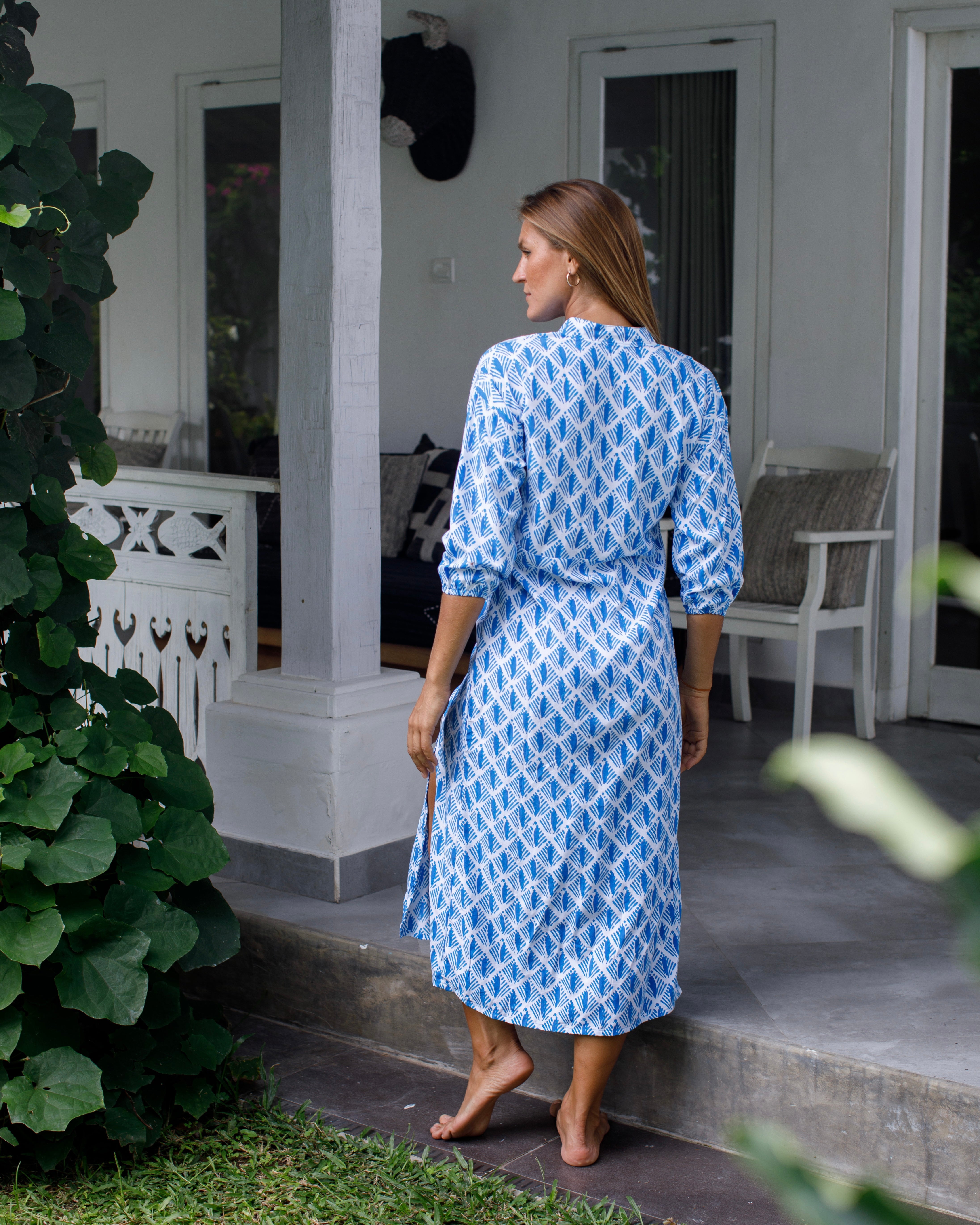 Sicily Dress - Malibu Blue Arrow