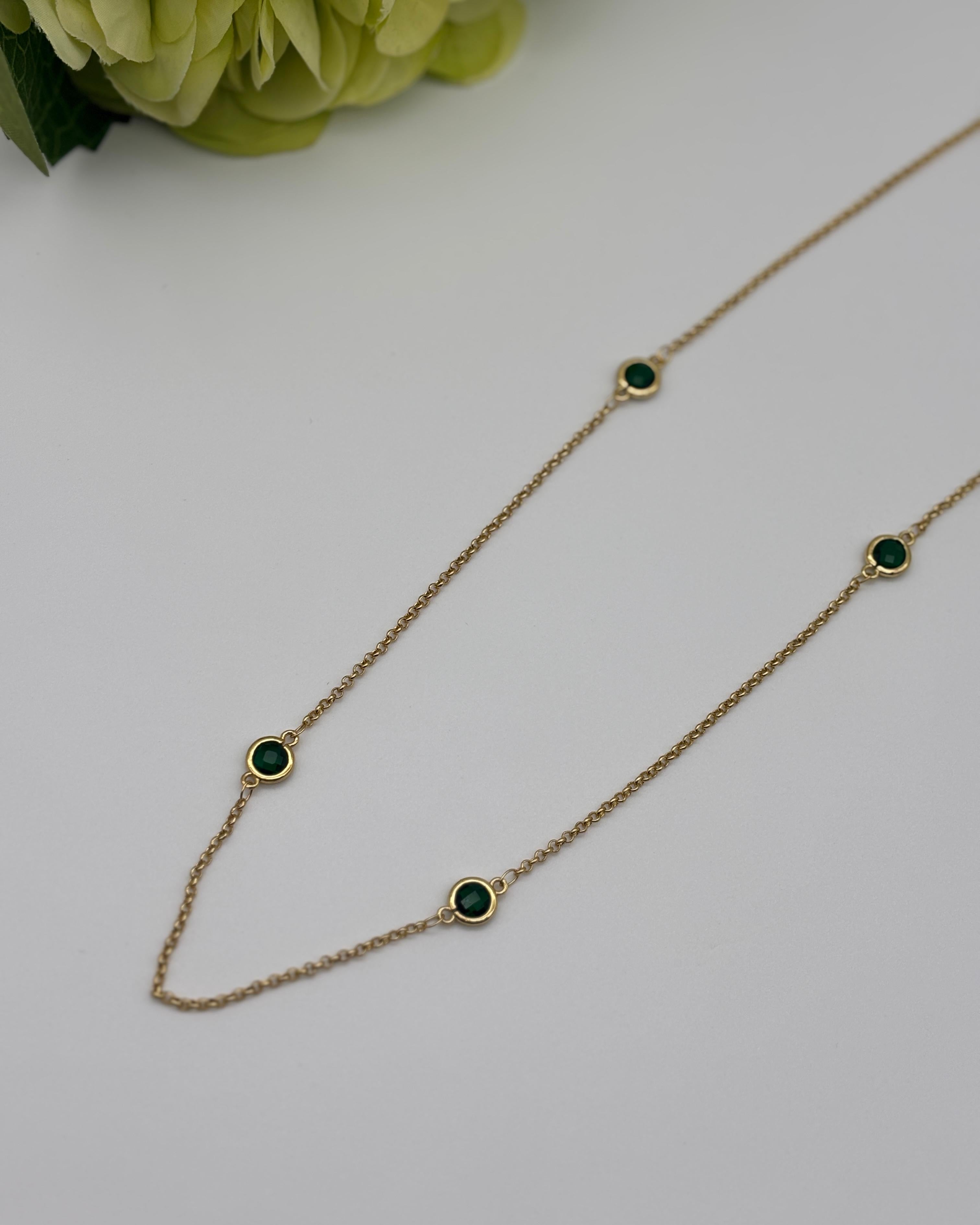 Tangier Long Necklace - Emerald Green