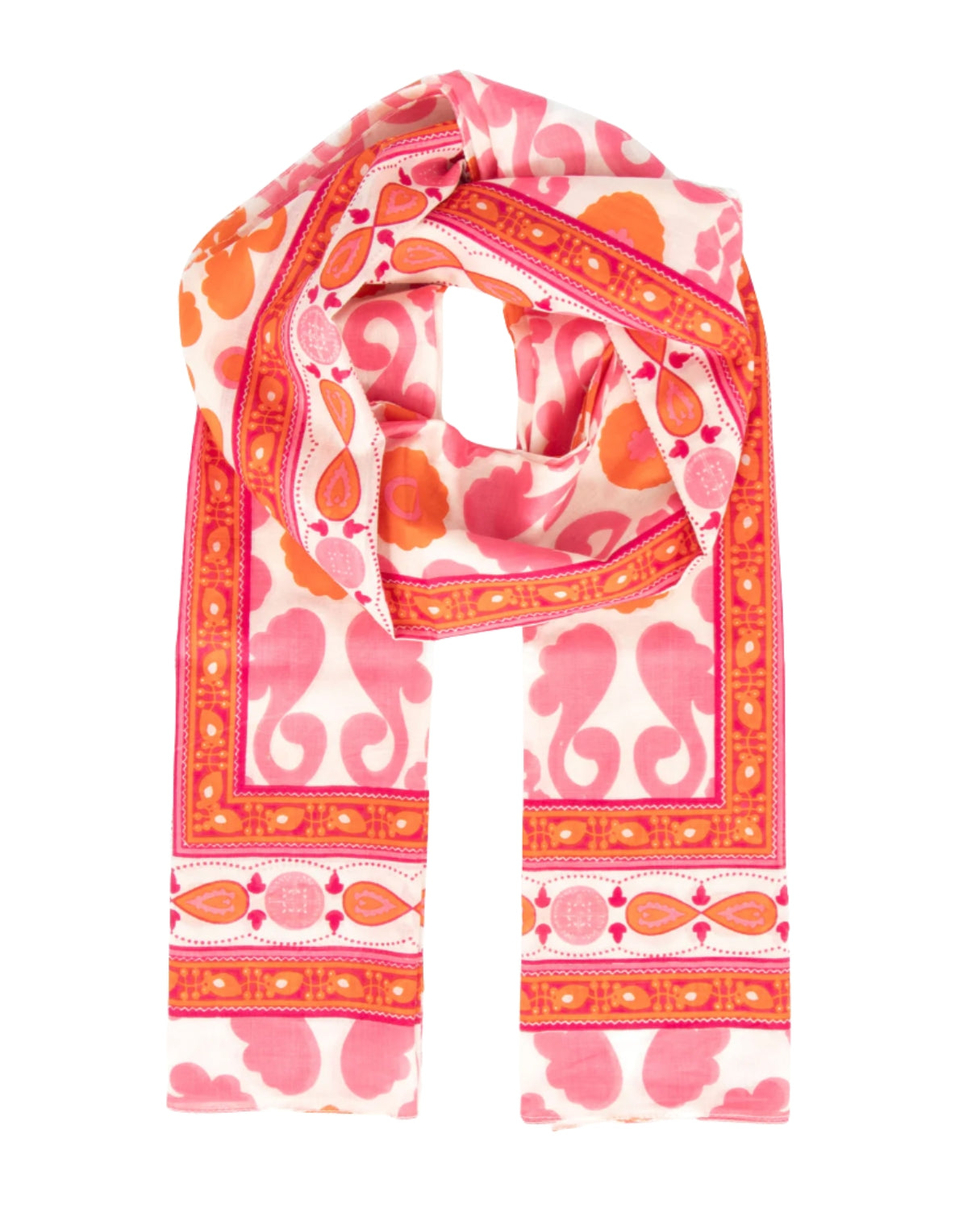 Pink/Orange Flower Scarf