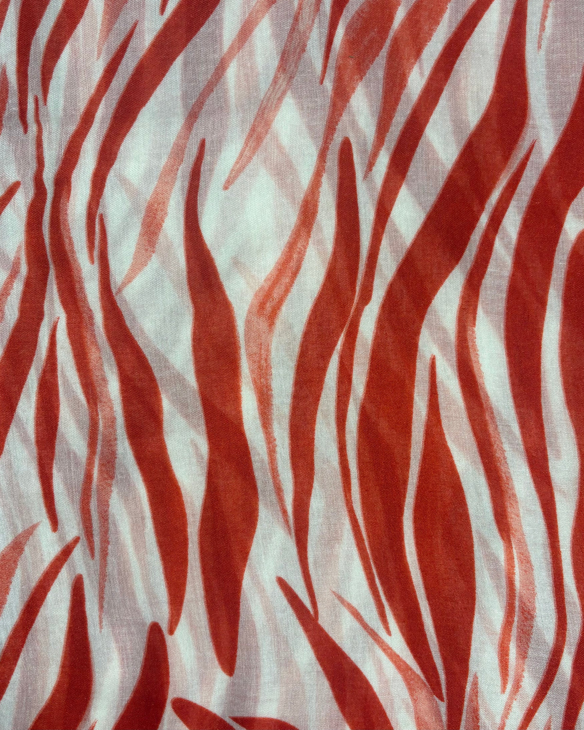 Red Wave Print Scarf