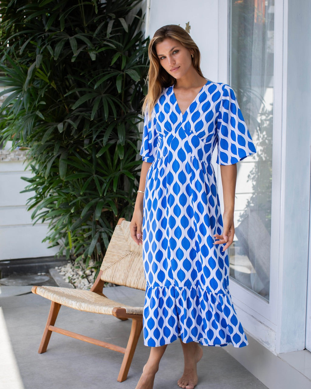 Willa Dress - Cobalt London Trellis