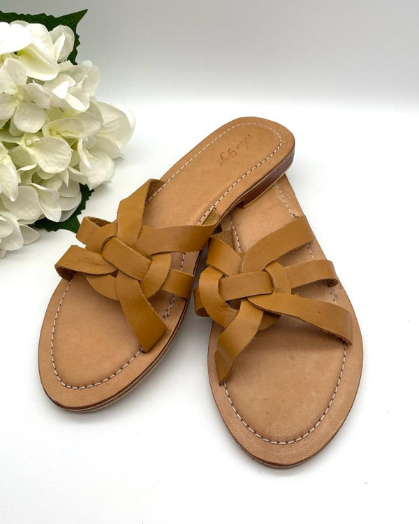 Rhodes Tan Leather Sandals