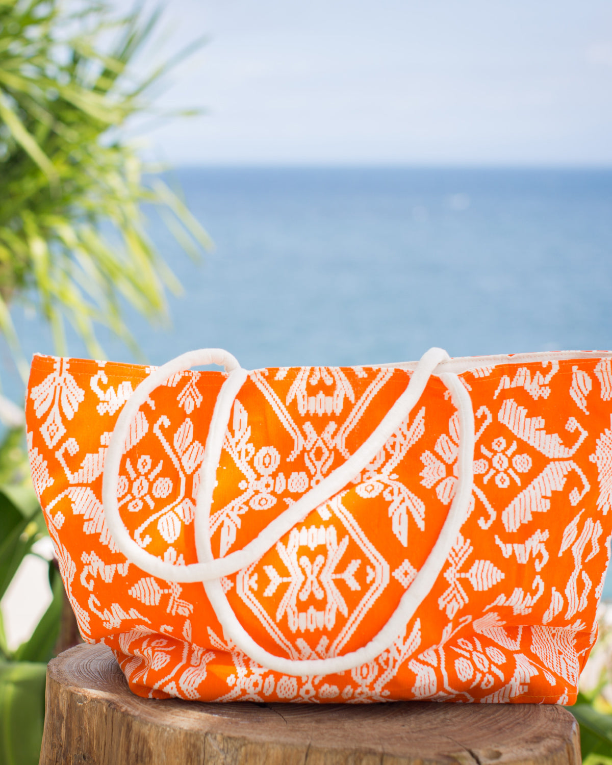 Bali Beach Bag White Ginger Tanglin