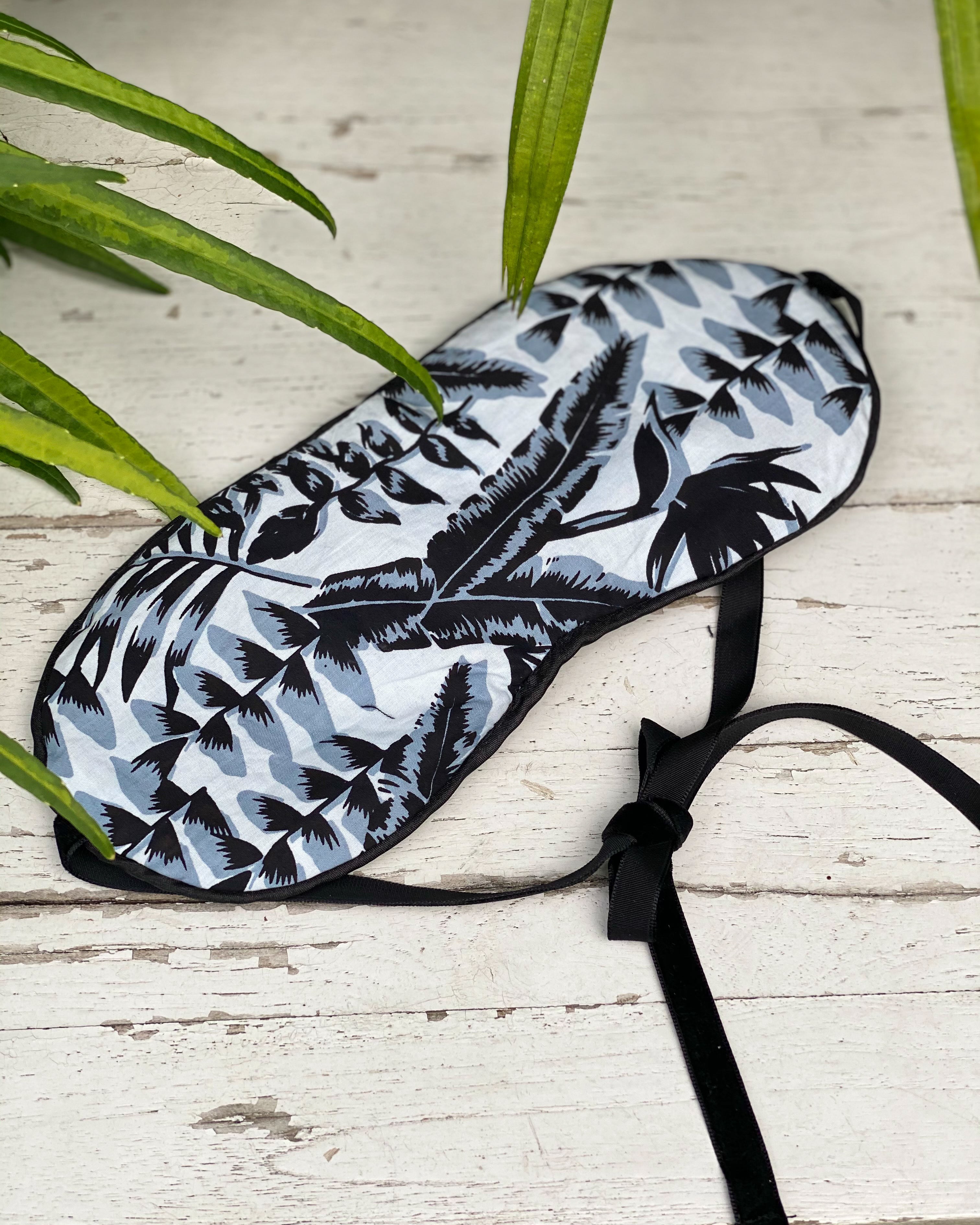 Eye Mask - Grey Leaf
