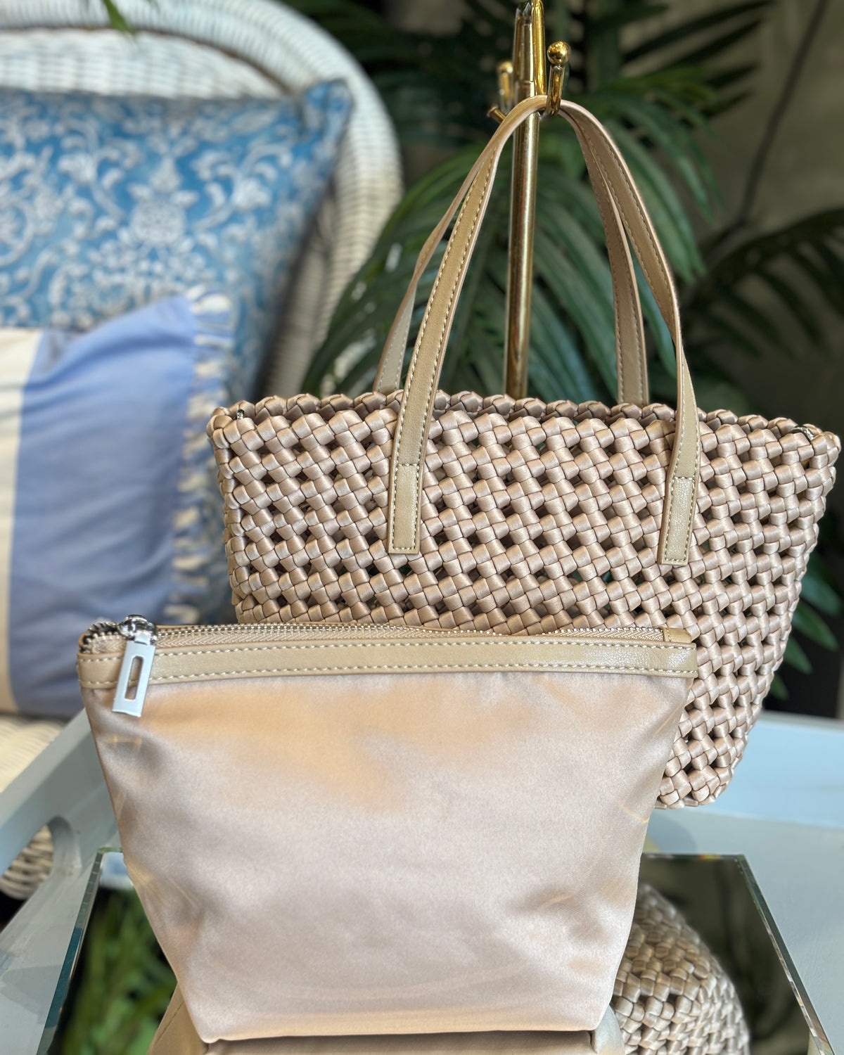 Astra Woven Tote - Camel
