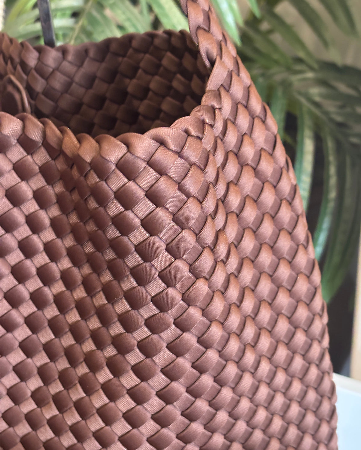 Riviera Woven Tote - Coffee