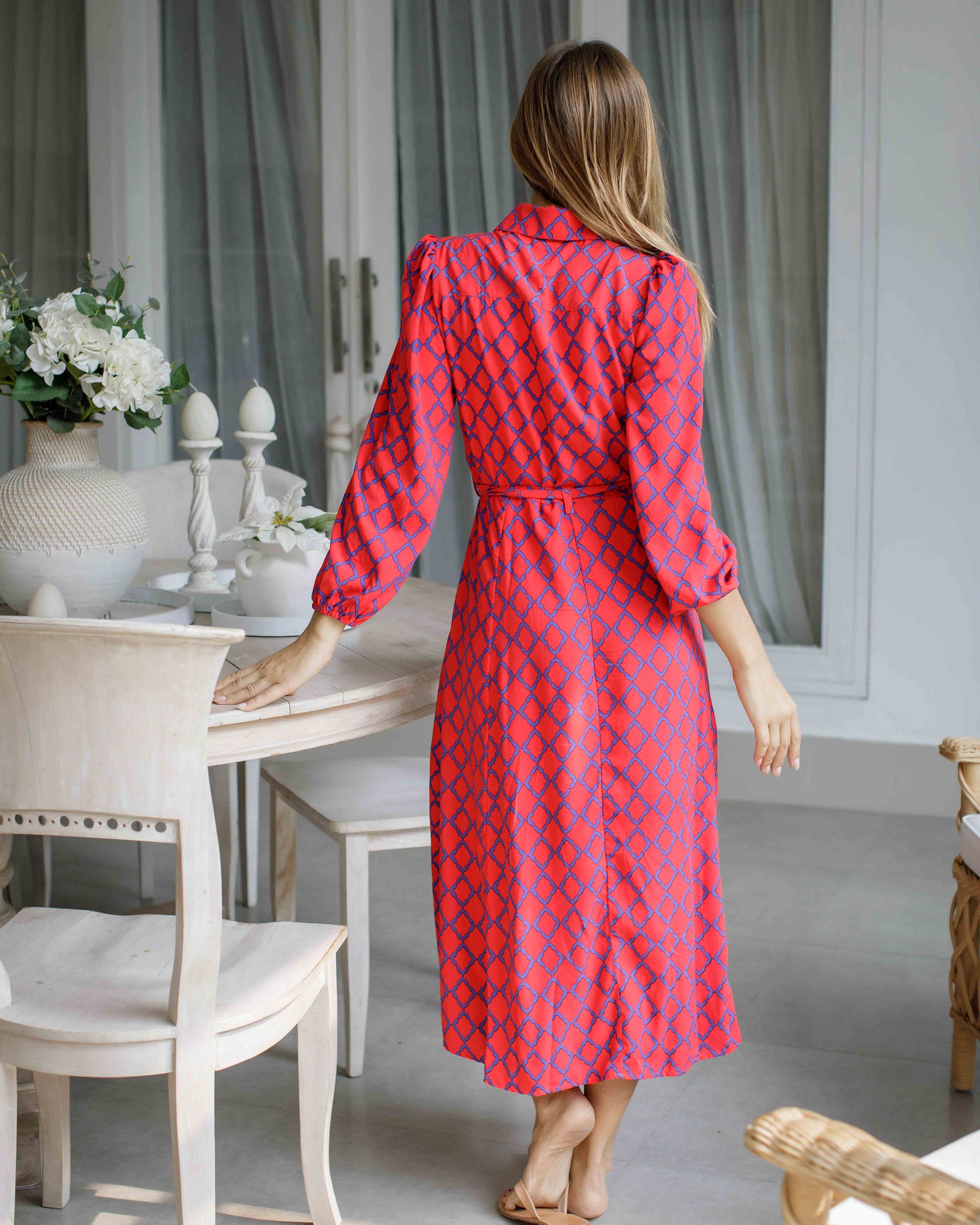 Simone Dress - Red/Liberty Blue Marquis