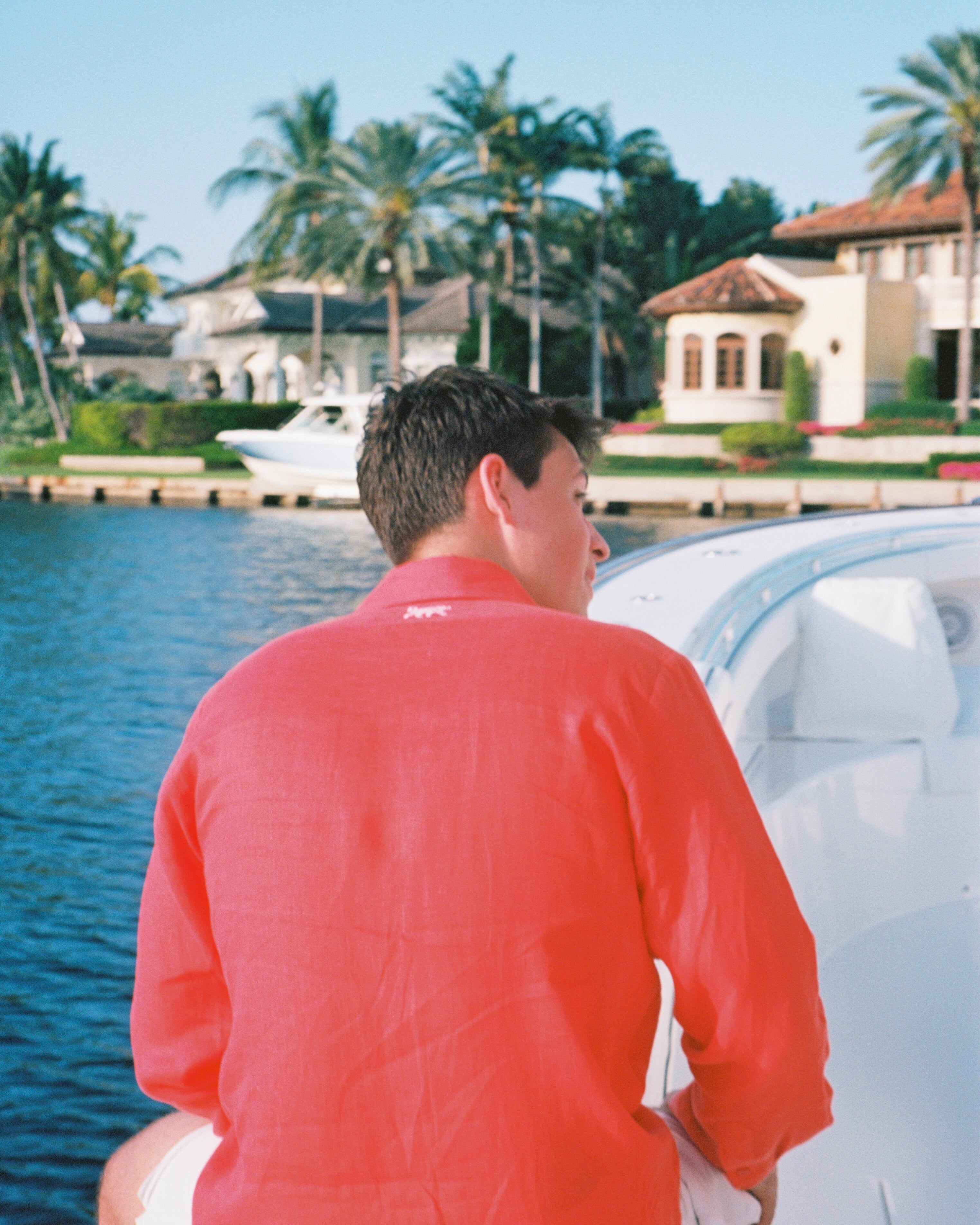 Mustique Men's Linen Shirt - Rouge