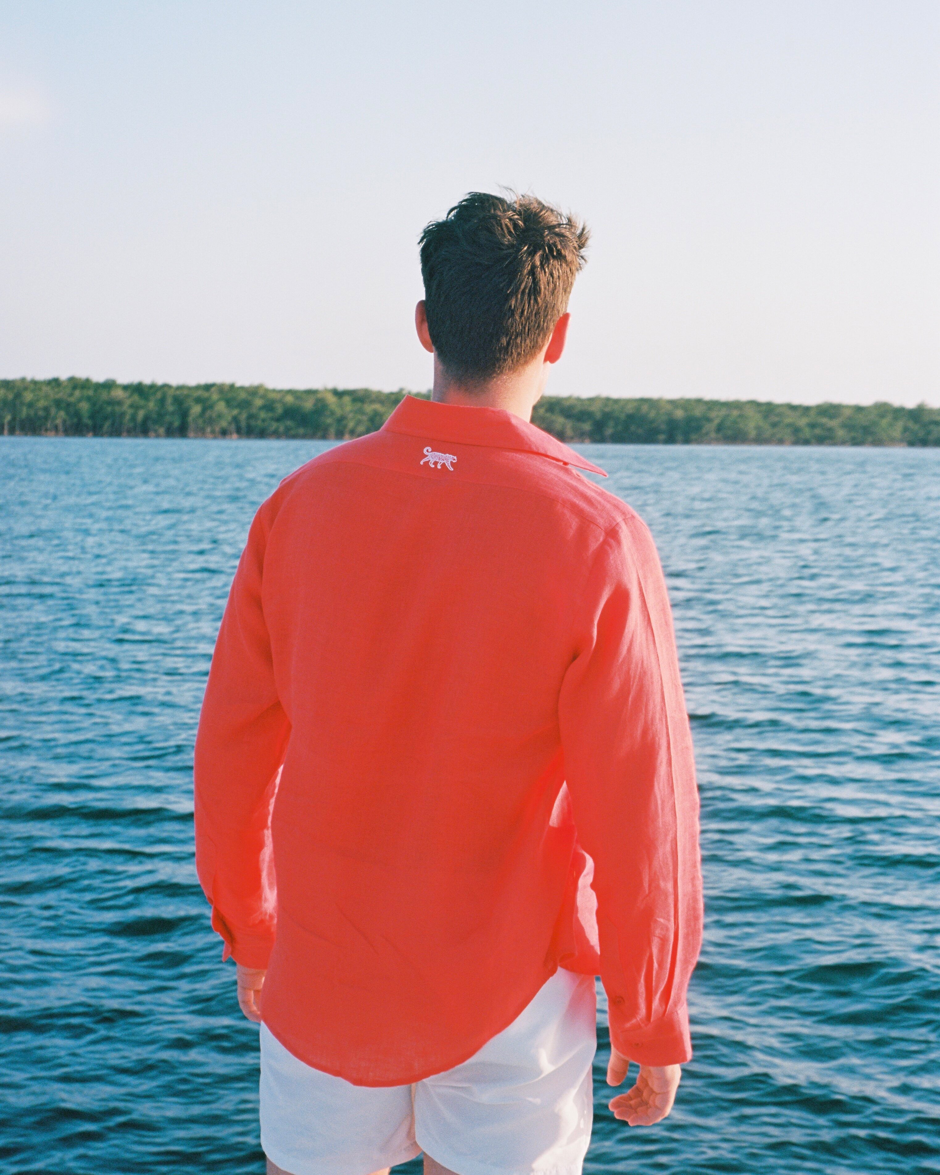 Mustique Men's Linen Shirt - Rouge