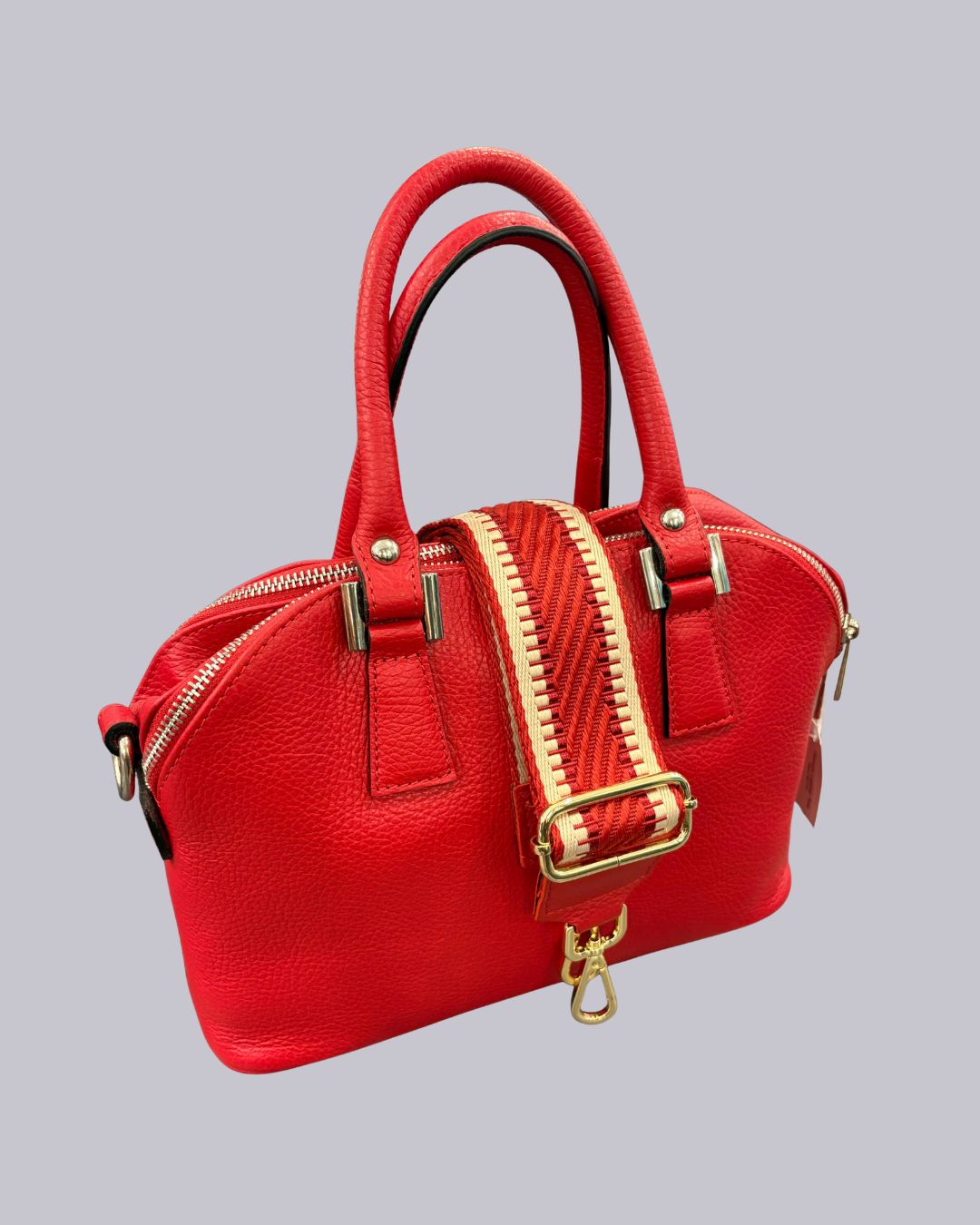 Genova Leather Bag - Red