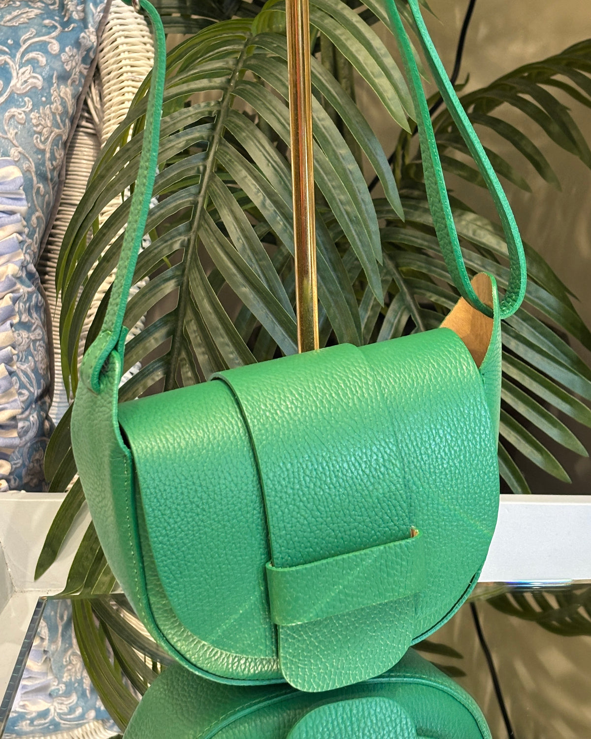Celano Leather Saddle Bag - Green