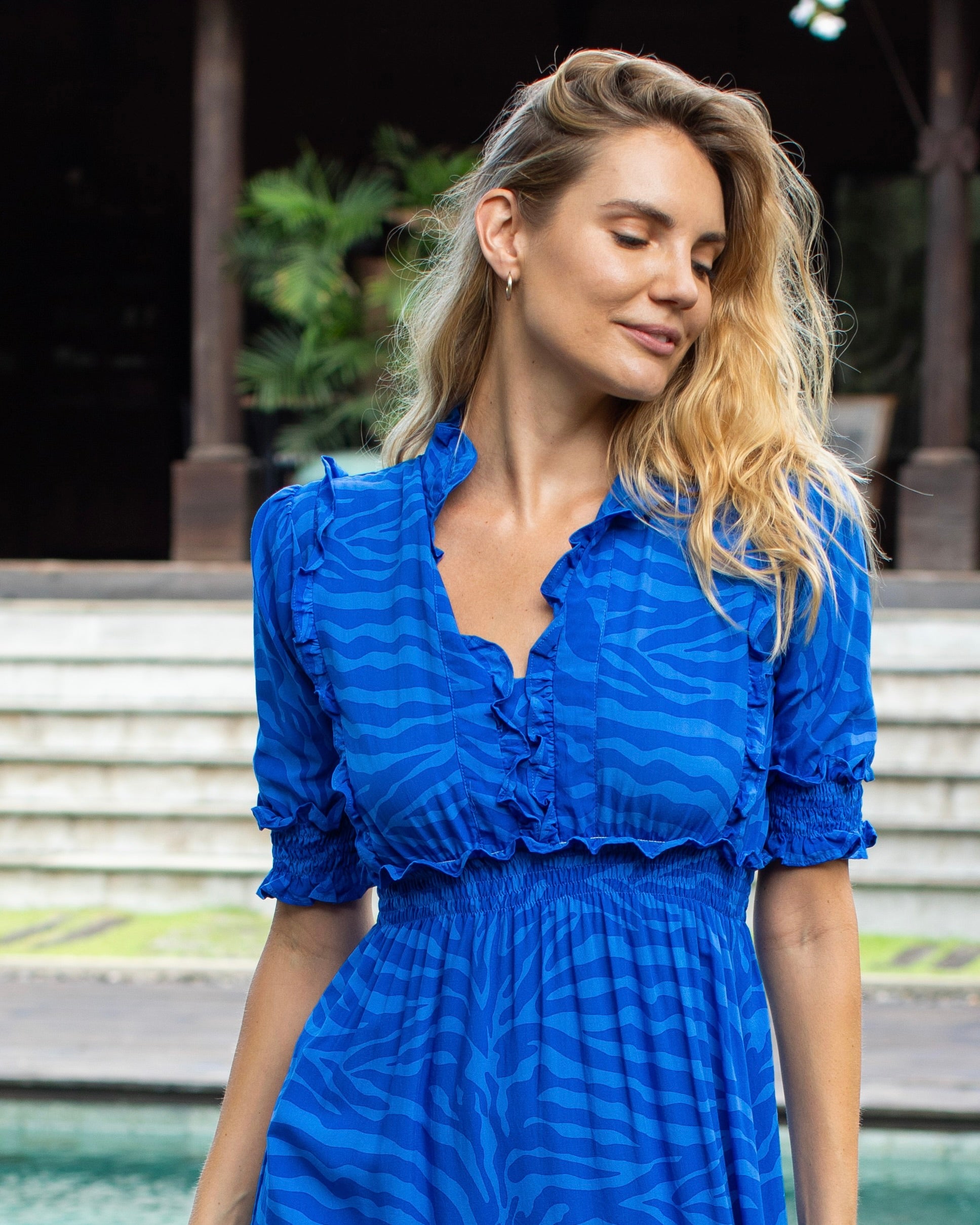 Jo Dress - Swedish Blue Zebra