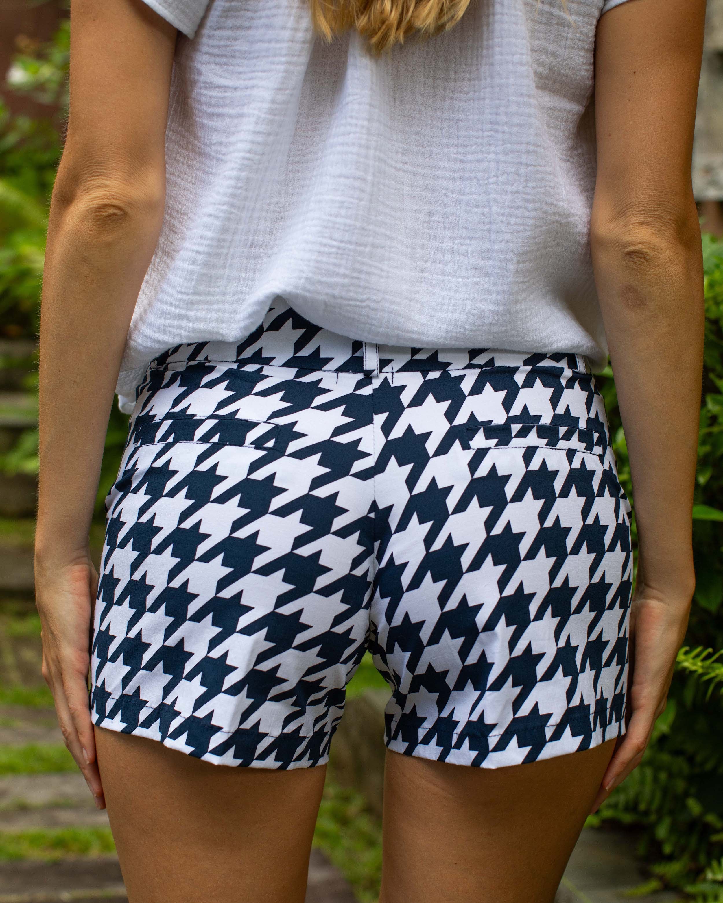 Alice Shorts - Navy/White Houndstooth