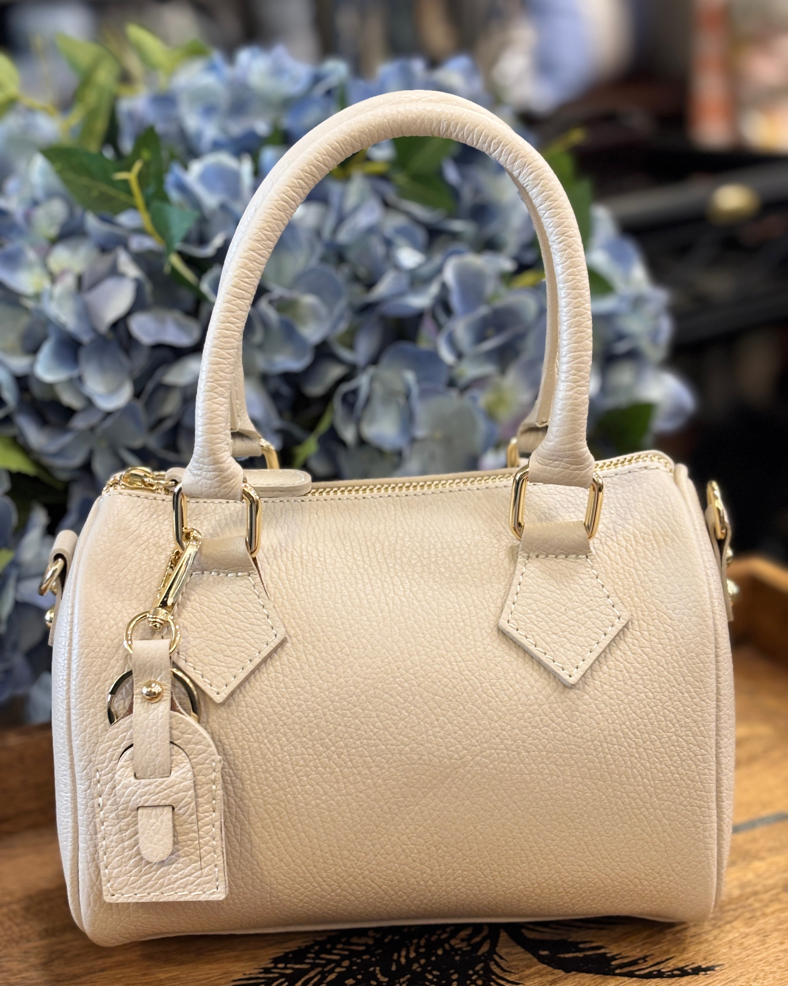 Bauletto Leather Bag - Cream