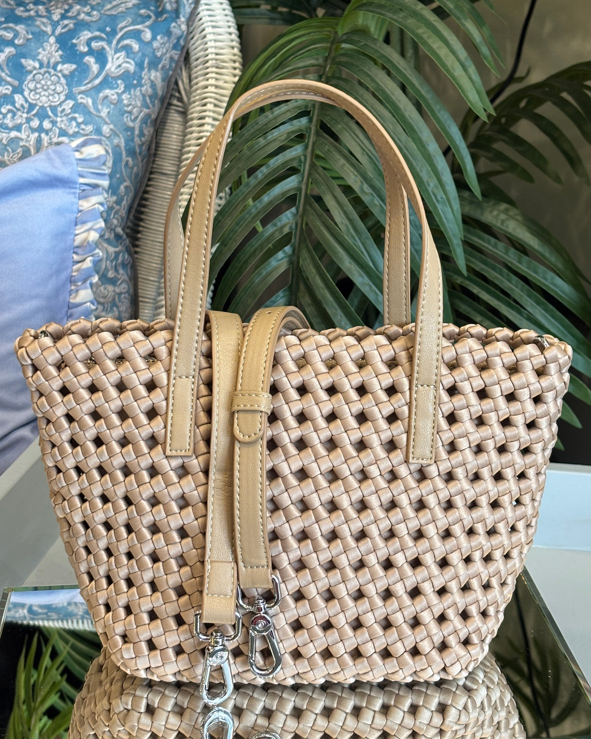 Astra Woven Tote - Camel