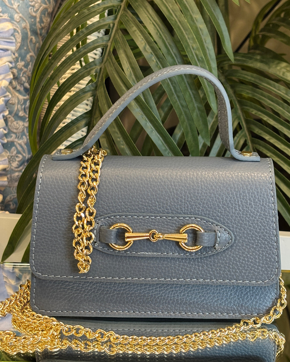Versailles Leather Bag - Denim Blue
