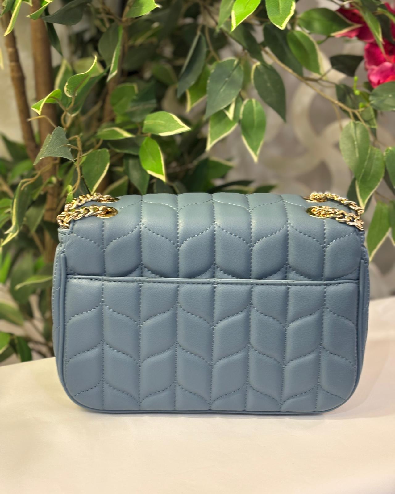 Alcamo Quilted Leather Bag - Denim Blue
