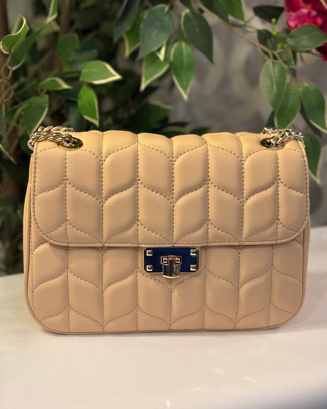 Alcamo Quilted Leather Bag - Nude