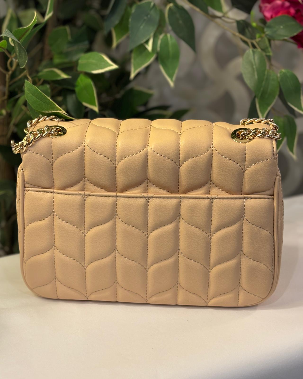 Alcamo Quilted Leather Bag - Nude
