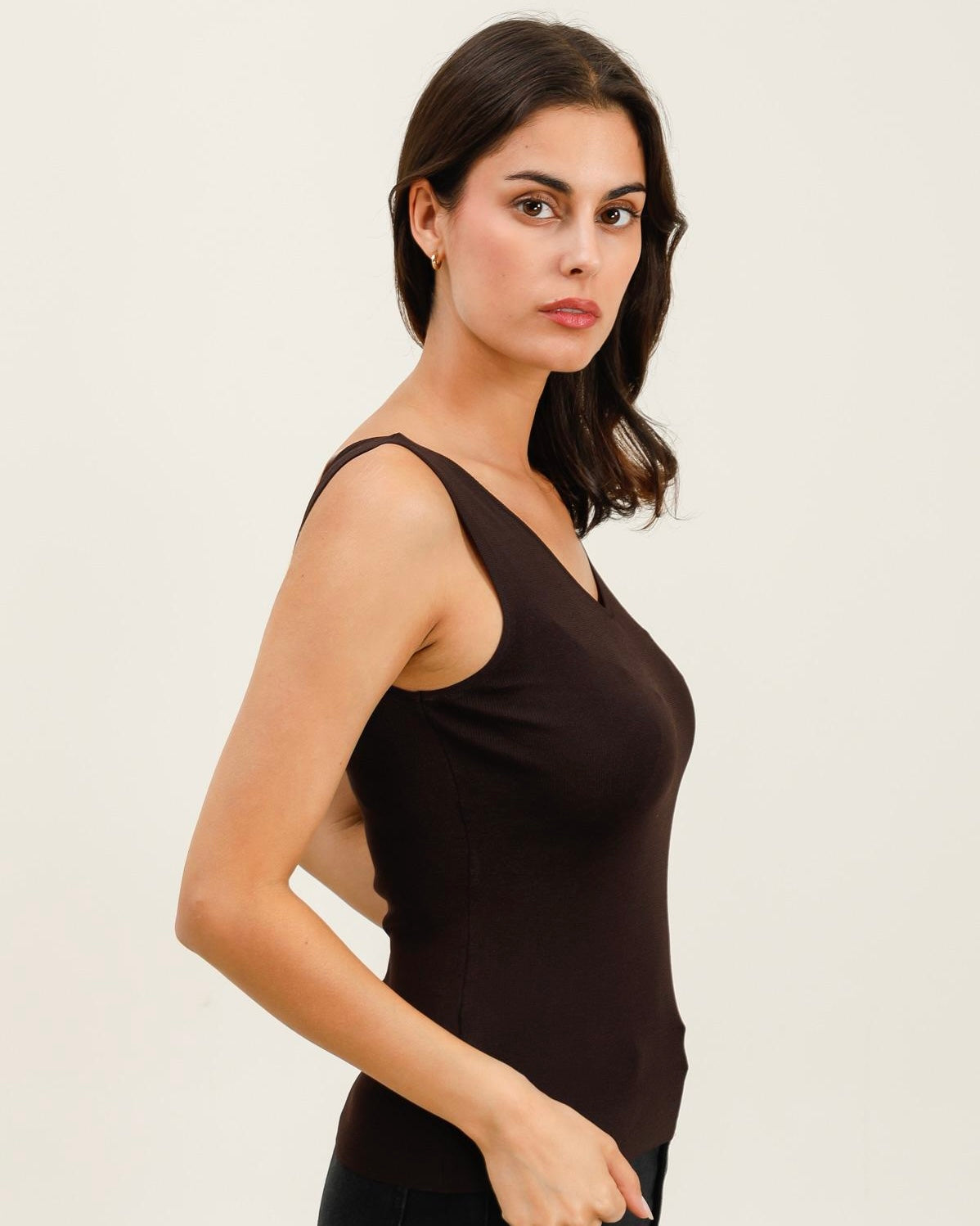 Alma Knit Cami - Chocolate