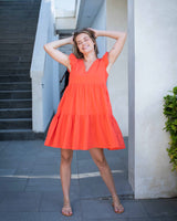 Astrid Dress - Orange Cotton