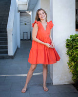 Astrid Dress - Orange Cotton