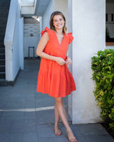 Astrid Dress - Orange Cotton