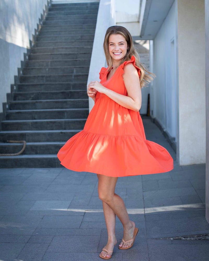 Astrid Dress - Orange Cotton