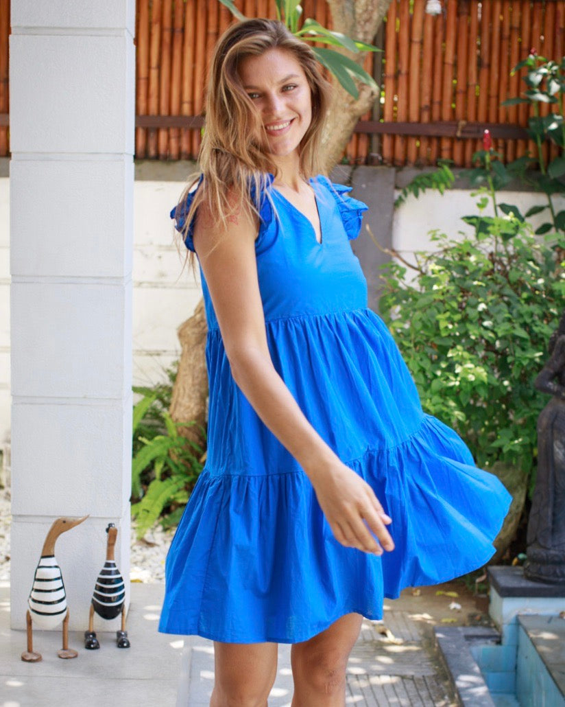 Astrid Dress - Swedish Blue Cotton