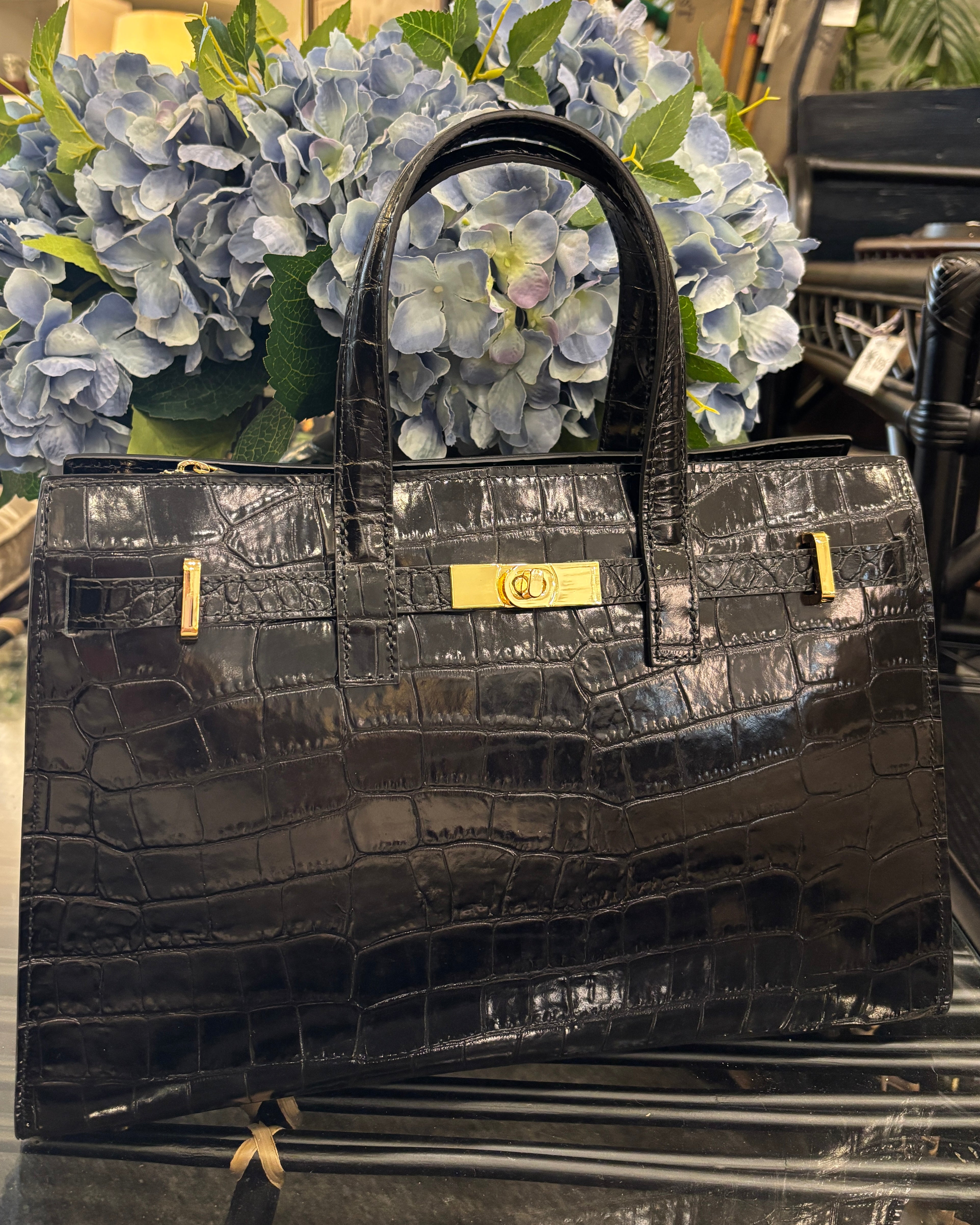 Milano  Leather Tote Bag - Black
