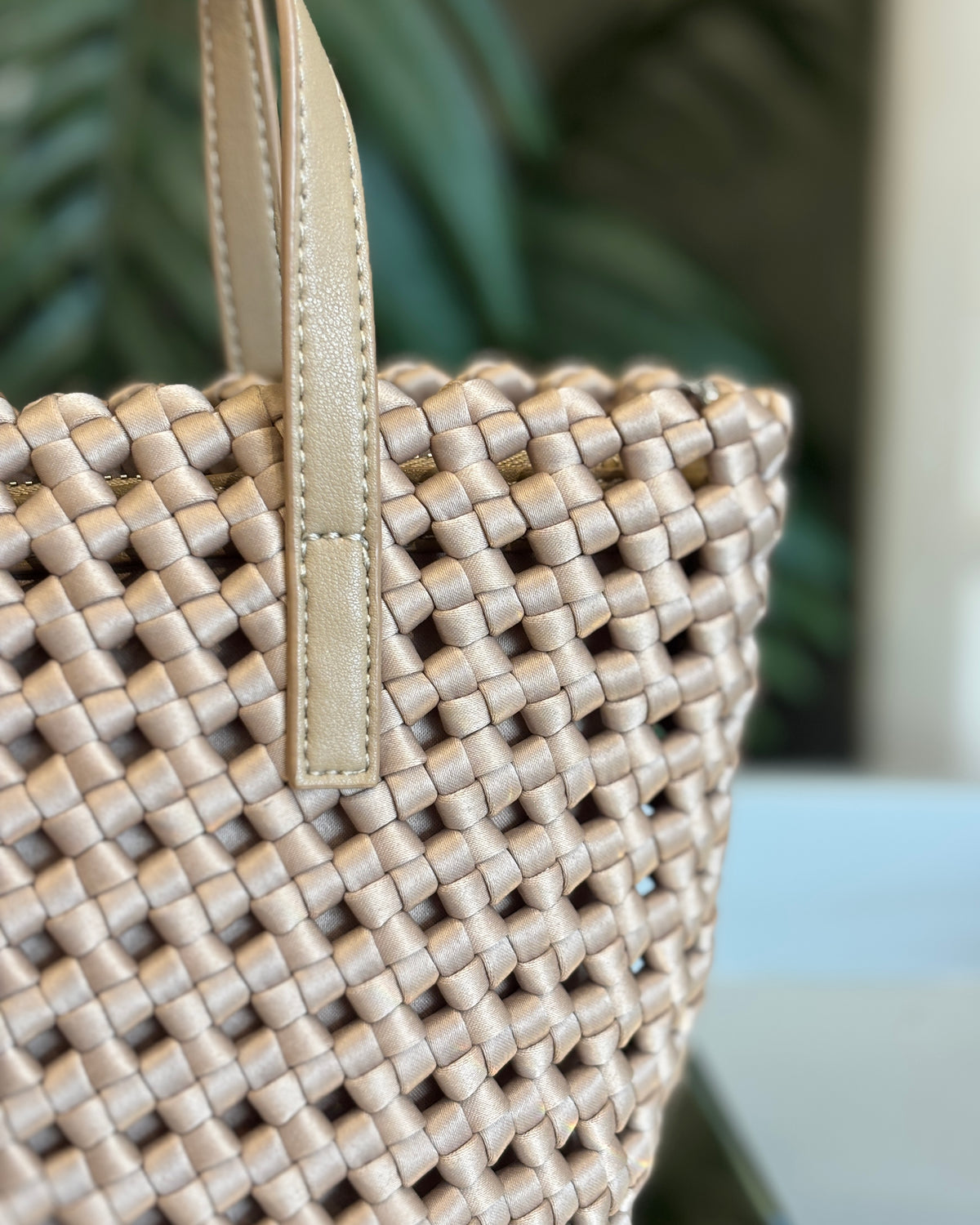 Astra Woven Tote - Camel