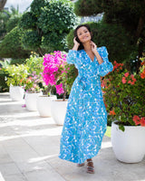 Beatrice Dress - Cobalt Poppy