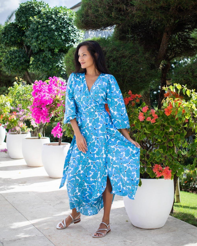 Beatrice Dress - Cobalt Poppy