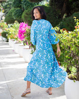 Beatrice Dress - Cobalt Poppy