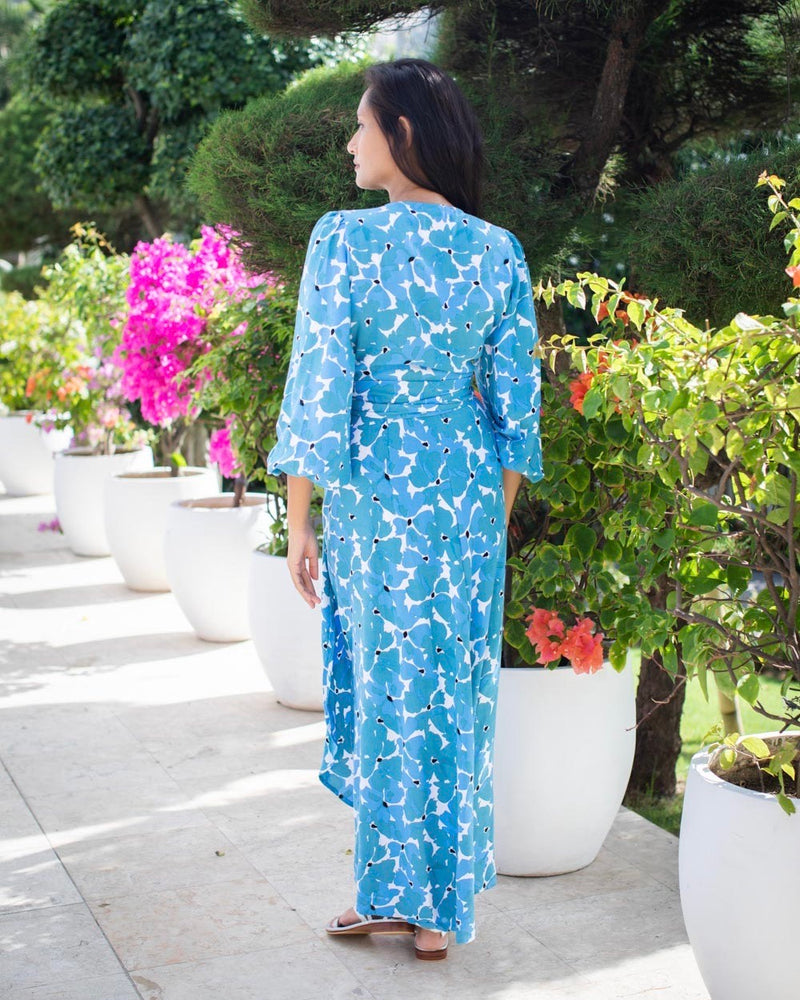Beatrice Dress - Cobalt Poppy