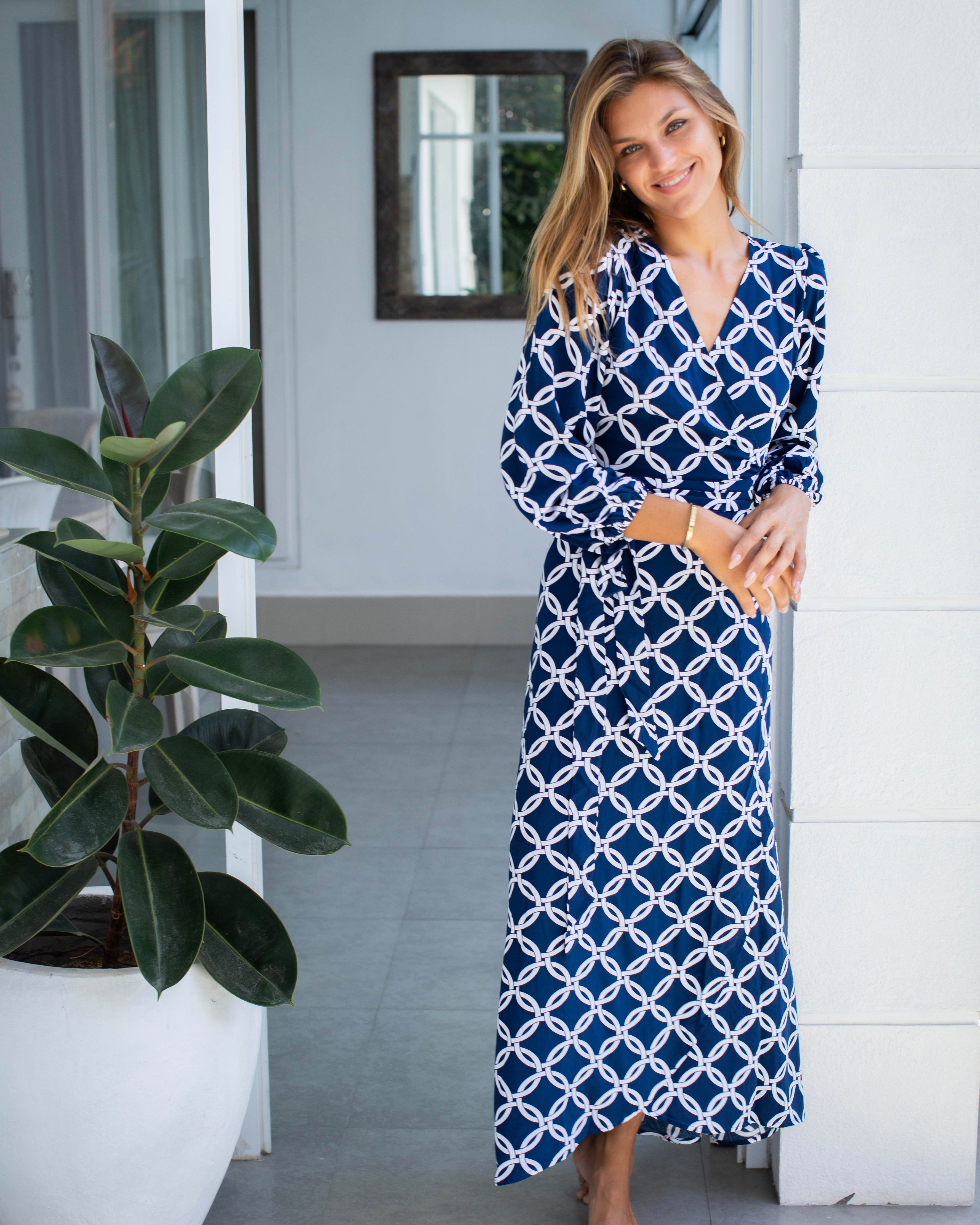 Beatrice Dress - Navy Large Olympic Circle