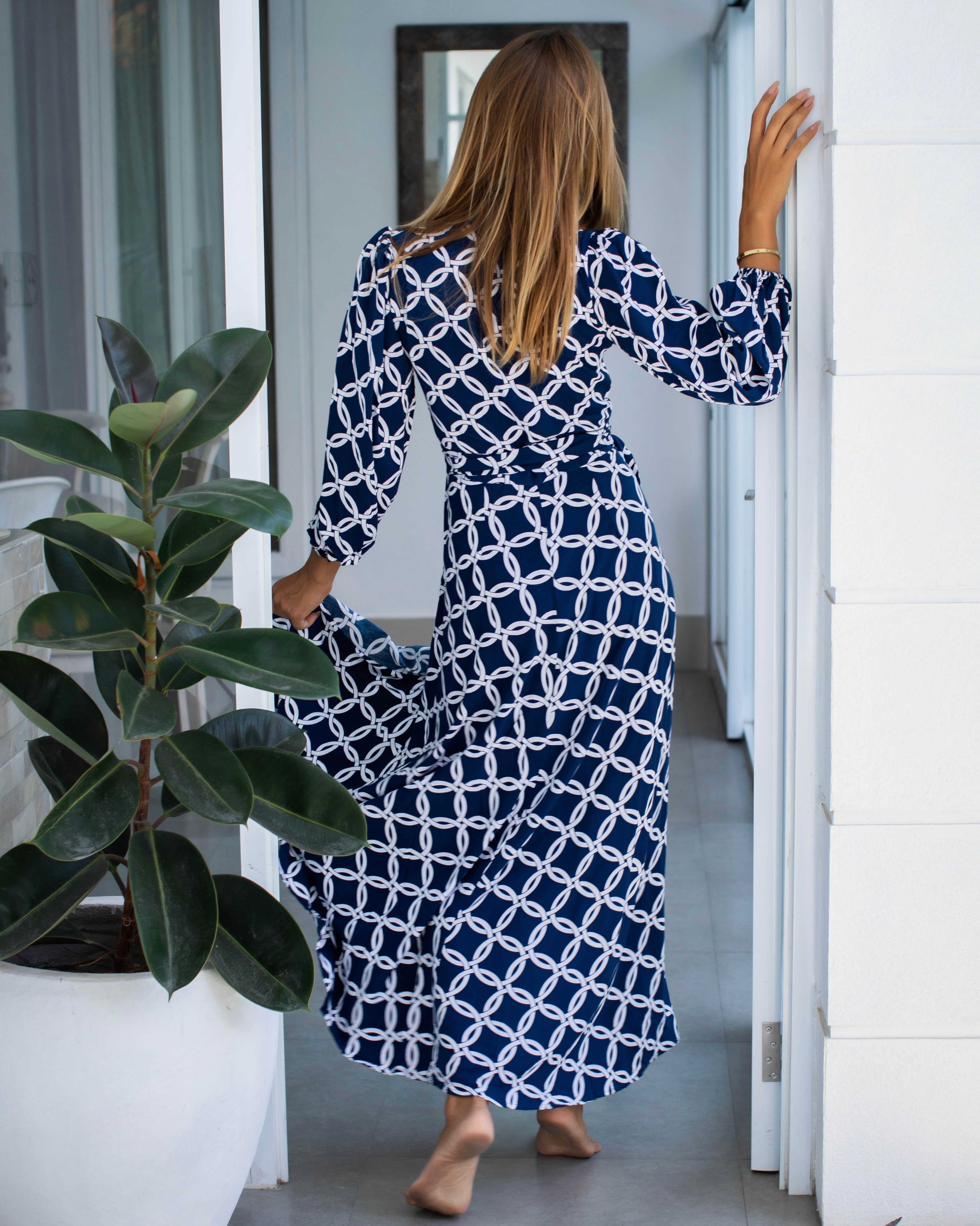 Beatrice Dress - Navy Large Olympic Circle