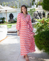 Beatrice Dress - Chevron Orange