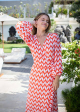 Beatrice Dress - Chevron Orange