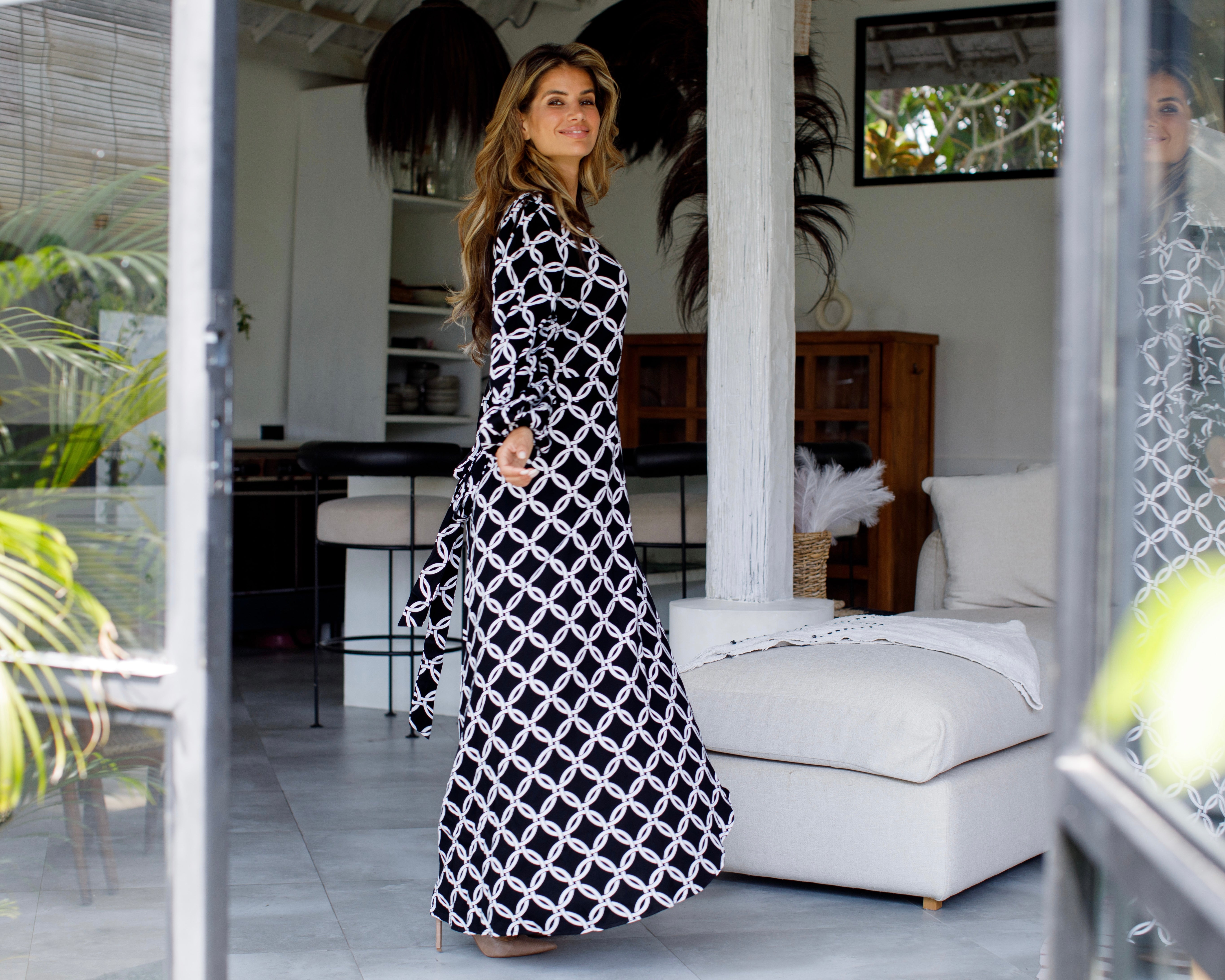 Beatrice Dress - Black/White Olympic Circle Bamboo