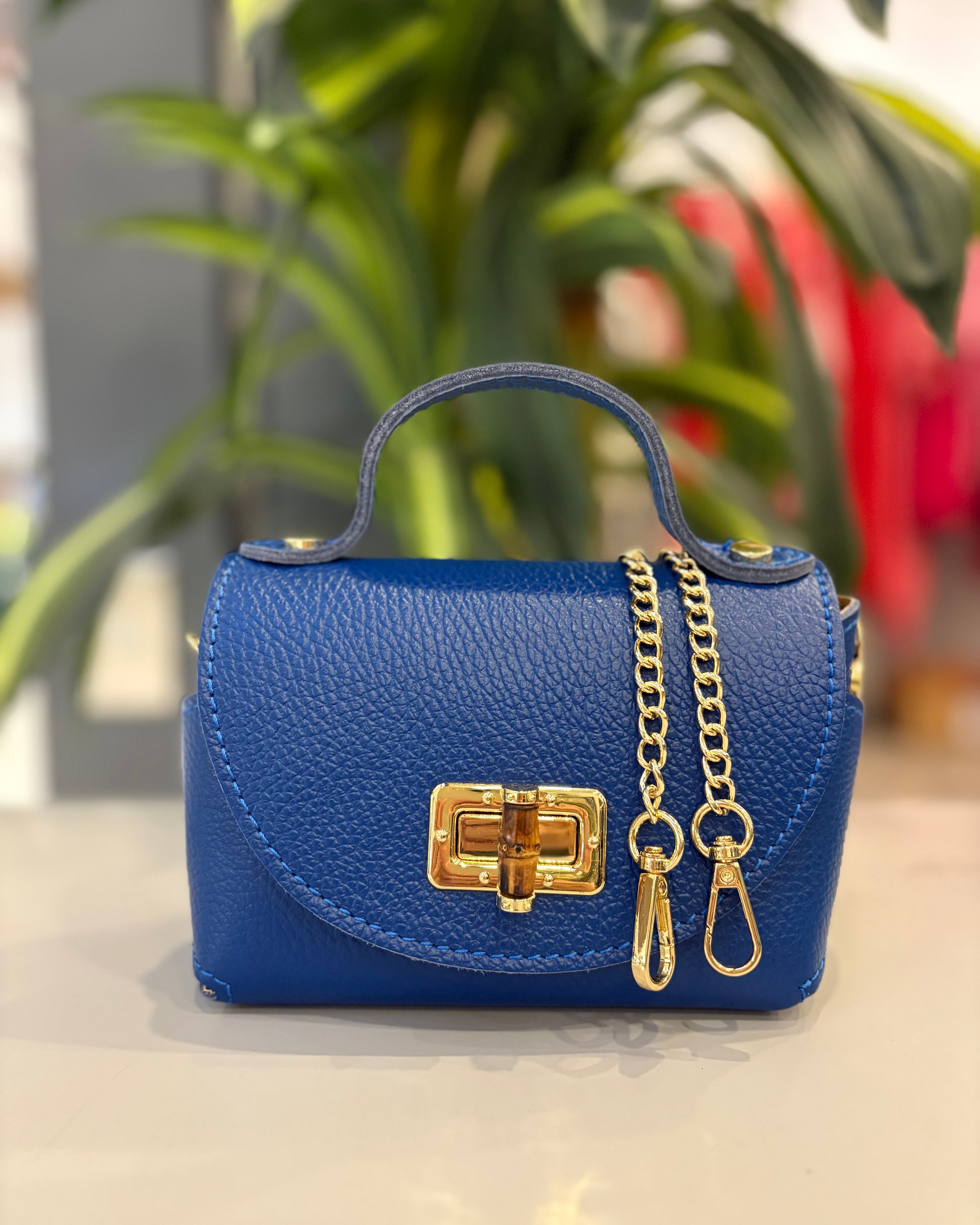 Bella Mini Leather Bag - Cobalt